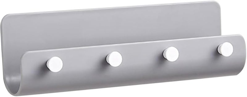 حامل مفاتيح على شكل حرف U مثبت على الحائط، رف سهل التركيب باللون الأسود - Image 1