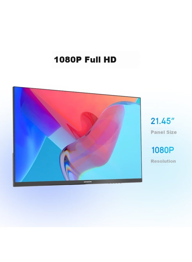 Skyworth 21.45-inch Office Monitor Fhd 100hz 99% Srgb Wall-mountable Hdmi Hardware Low Blue Light Computer Display F22b20f - Image 1