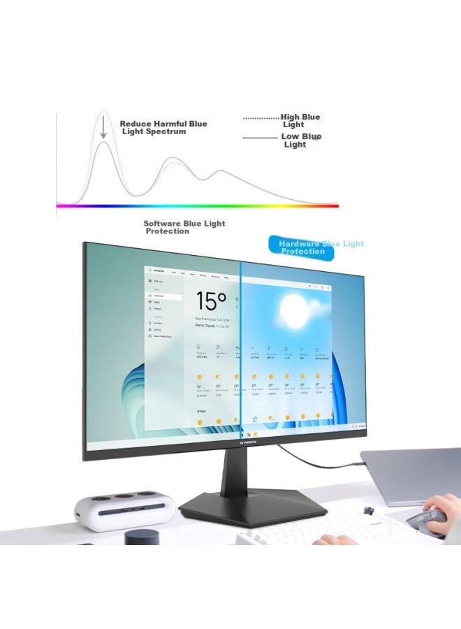 Skyworth 21.45-inch Office Monitor Fhd 100hz 99% Srgb Wall-mountable Hdmi Hardware Low Blue Light Computer Display F22b20f - Image 2