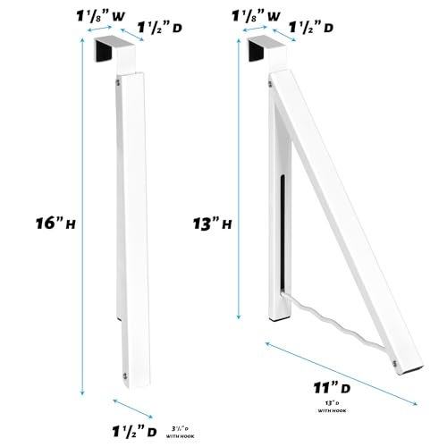 HOLDN’ STORAGE Over The Door Hanger - Single Foldable Rack Organizer for Hanging Clothes, Coats & Towels, Ideal for Dorm Rooms, Laundry, Bathrooms, Etc - Holds up to 20 LBs, Collapsible - White - Image 5