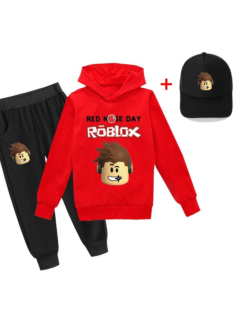 Roblox Print Pattern Long Sleeve Hoodie And Pant Hat Set  - Image 1
