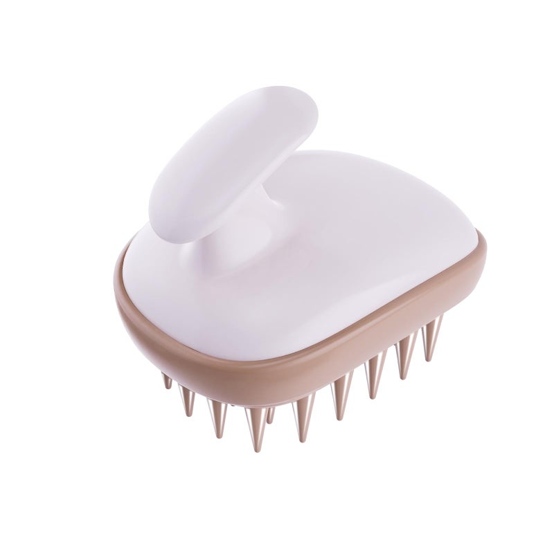 Rebex Scalp Massager Shampoo Brush,Scalp Scrubber,Exfoliator for Removing Dandruff & Hair Growth,Detangling Scrubber for All Hair(WhiteBrown) - Image 2