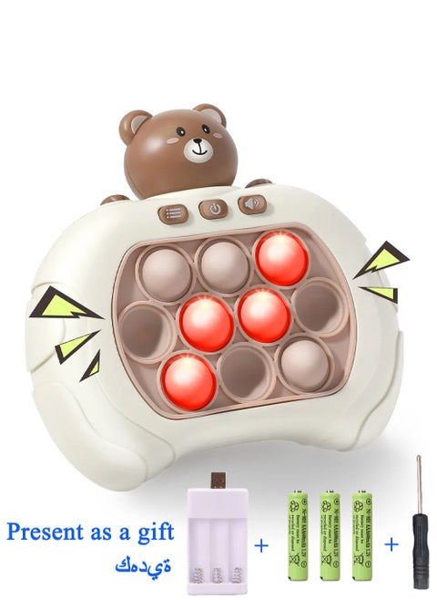 Electronic Quick Push Light Up Pop Game Fidget Toys For Adults And Kids With Lanyard Puzzle Game Machine Push Pop Bubble Fidget Sensory Toy Birthday Gifts