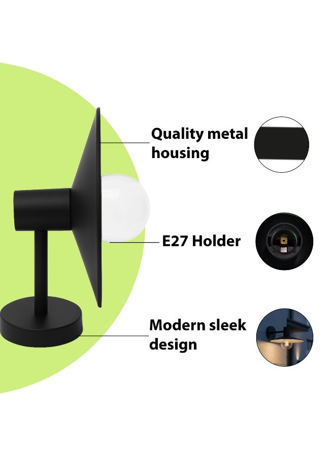 ALFRIDAY Outdoor Modern Wall Sconce, Matte Black, E27 Holder, IP67 - Image 5