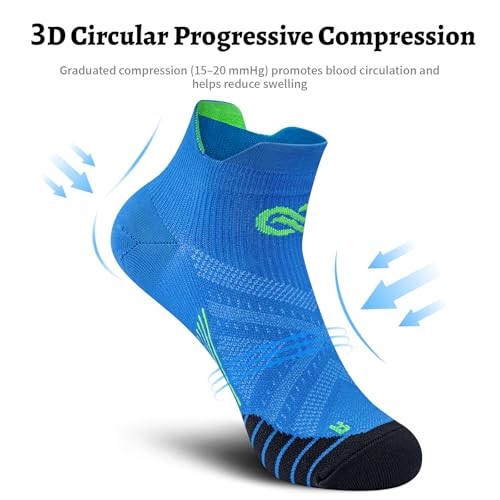 PAPLUS No Show Compression Socks for Men and Women, Low Cut Running Ankle Socks with Arch Support for Plantar Fasciitis, Cyling, Athletic, Flight, Travel, Nurses - Image 3