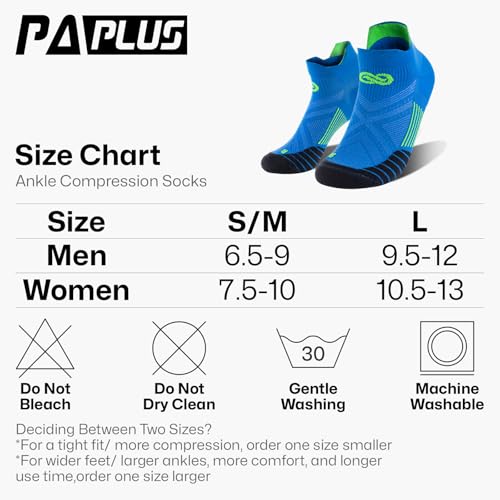 PAPLUS No Show Compression Socks for Men and Women, Low Cut Running Ankle Socks with Arch Support for Plantar Fasciitis, Cyling, Athletic, Flight, Travel, Nurses - Image 2