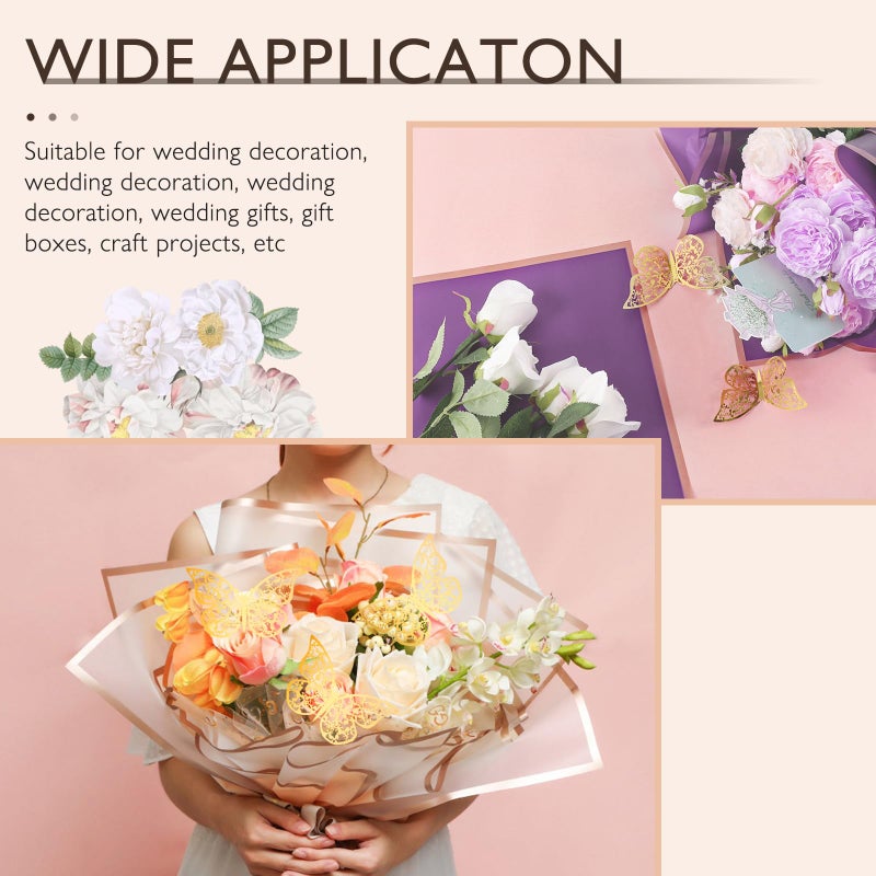iMXPW 100 Sheets Flower Wrapping Paper with Pure Color Flower Bouquet Wrapping Paper for Waterproof DIY Crafts Packaging, 22.8x22.8 inch (10 Colors) with 3 Ribbons - Image 4