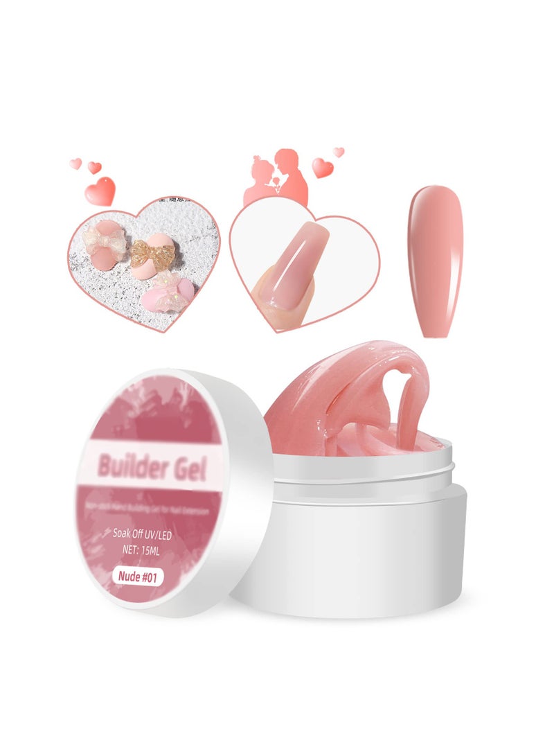 SYOSI Solid Sculpture Builder Gel for Nails,  Nail Sculpting Gel, Non-Sticky Hand Solid Builder Gel, Upgrade Hard Nail Extension Gel, 3d sculpting gel for Nail Art Design Salon Nail Art(Nude Color) - Image 1
