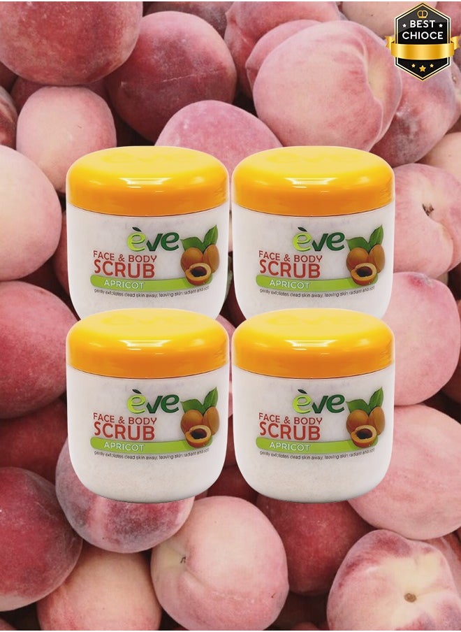 Eve 4 Pieces Apricot Face & Body Scrub 483ml  - Image 1