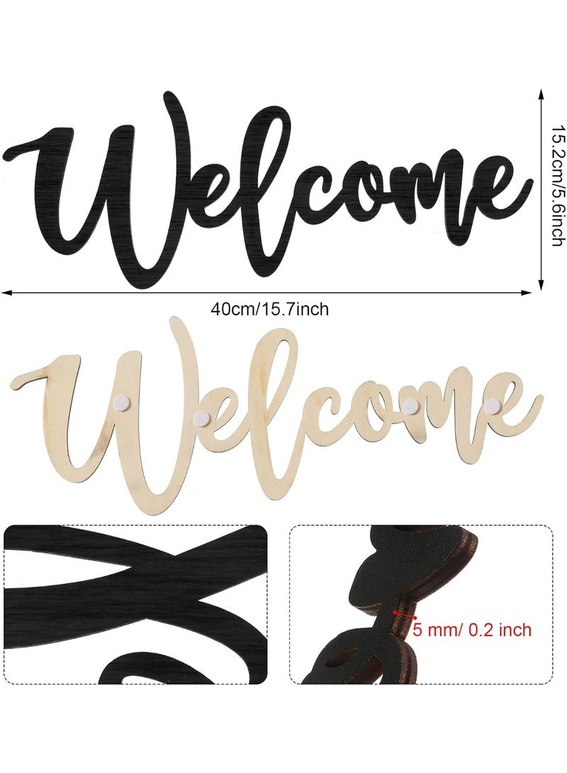 جيتك لوحة ترحيب خشبية من Jetec – ديكور جداري ريفي باللون الأسود للمدخل أو حائط المنزل (40 × 15.2 سم) - Image 3