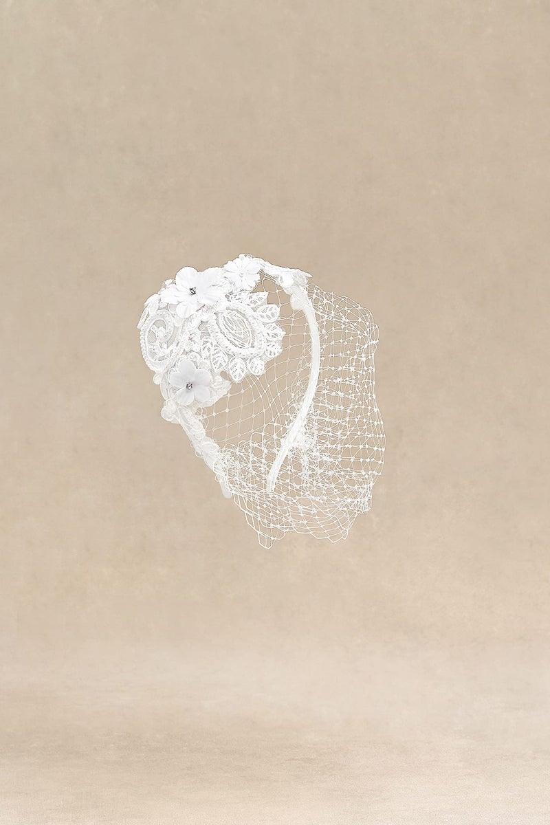 BABEYOND Bridal Wedding Veil Fascinator Mesh Lace Headband Tea Party Flower Fascinator Funeral Hats for Women - Image 2