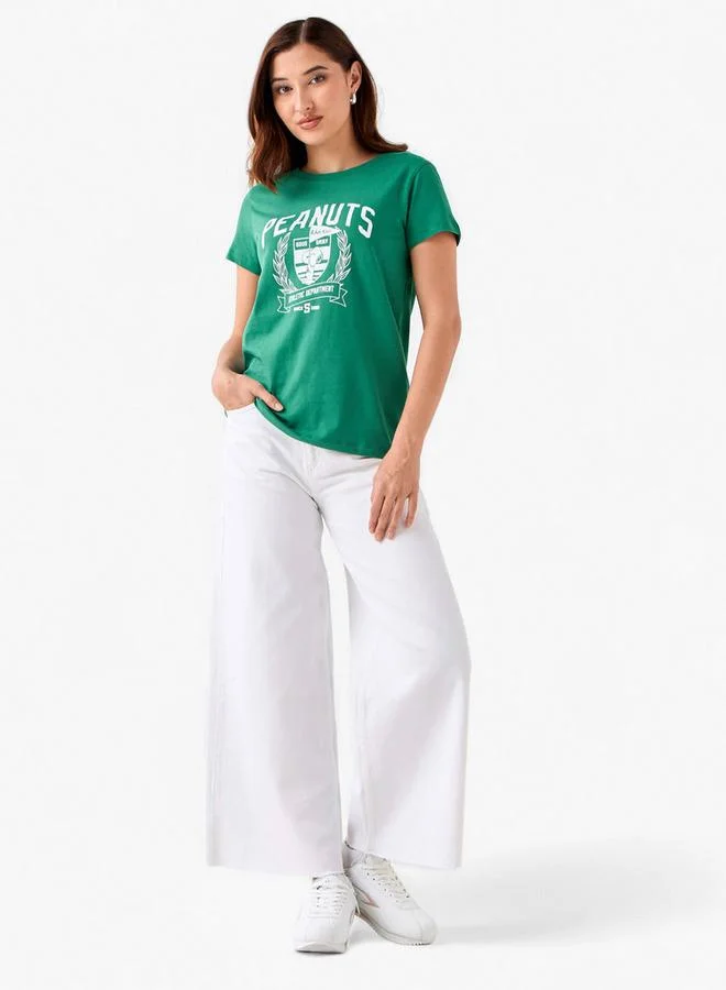 SP Characters T-shirt with Snoopy Print Cotton