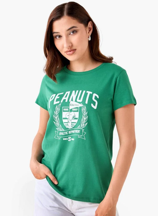 SP Characters T-shirt with Snoopy Print Cotton