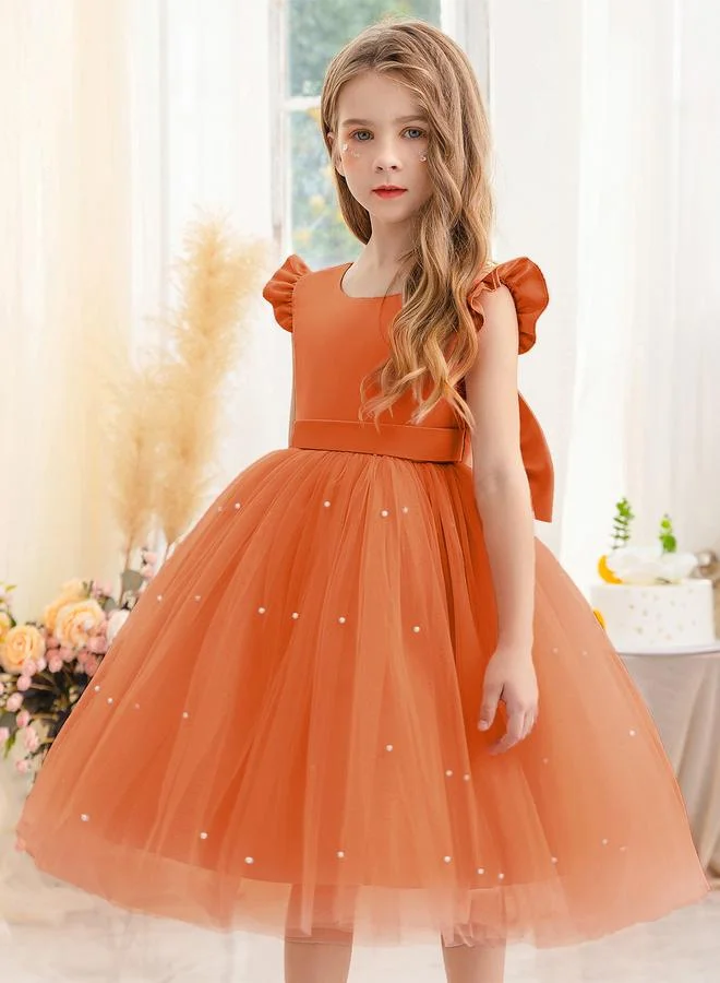 Take Two  Girls Solid Bow Tie Deep V-Back Princess Party Dress for Women | Best Price UAE