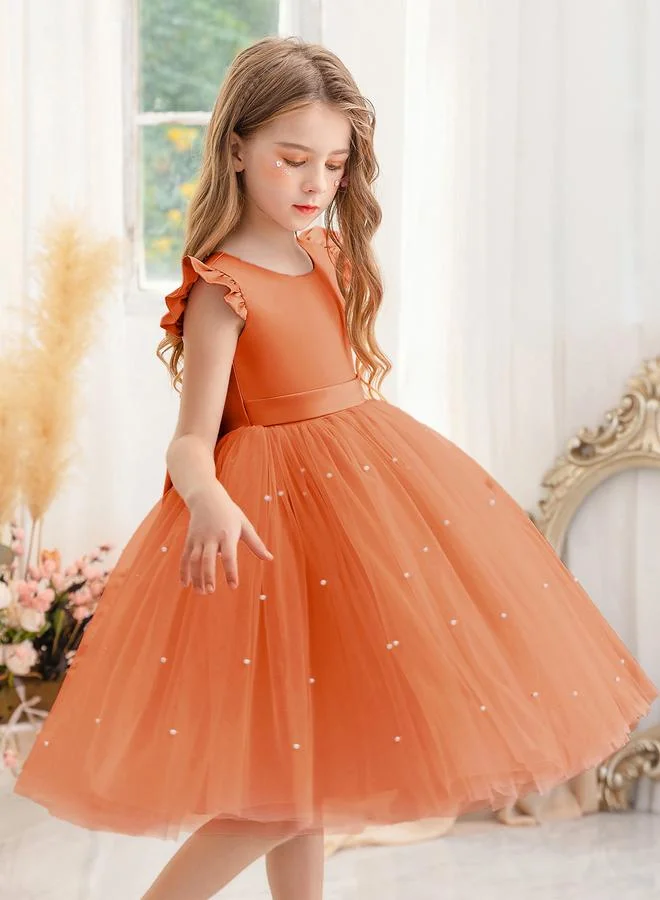 Take Two  Girls Solid Bow Tie Deep V-Back Princess Party Dress for Women | Best Price UAE