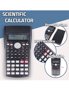 12-Digit Scientific Calculator Student Financial for use with Fractions Statistics Chemistry MathGeneral Calculator Battery Powered Lightweight Durable Long Lasting Design Black