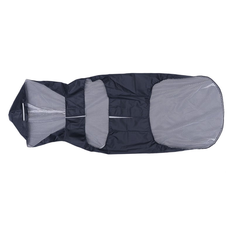 Reflective Hooded Pet Dog Raincoats Big Dogs Clothes Dog Raincoat Puppy Poncho(Black,5XL) - Image 1