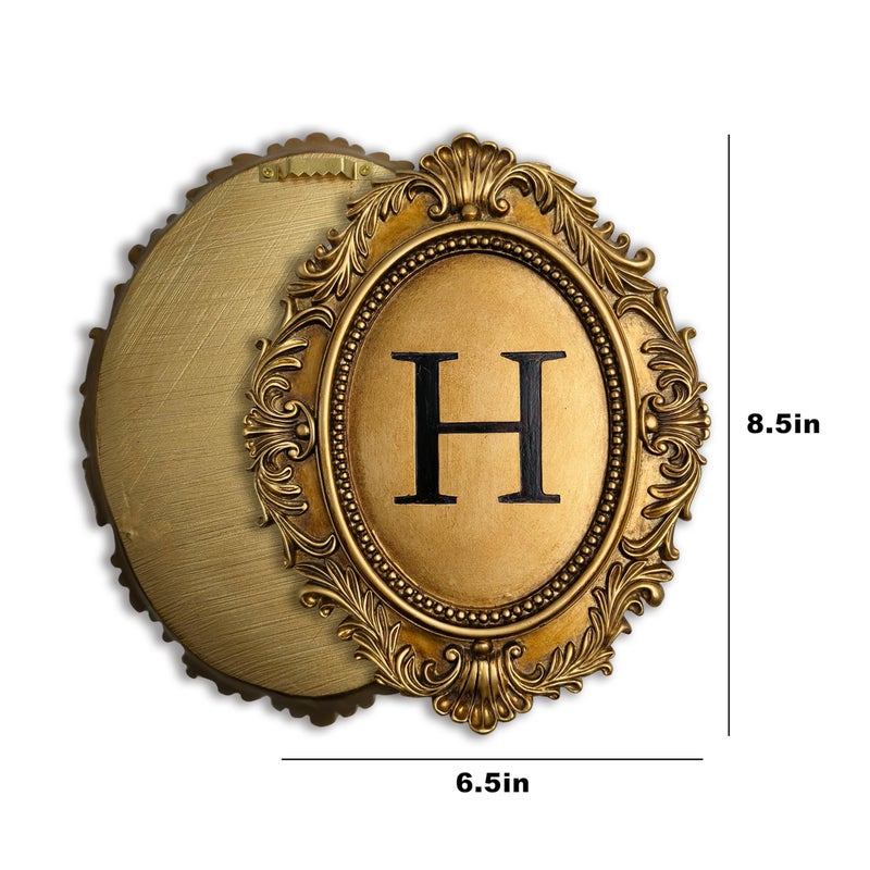 Stylor Vintage HOME Sign Gallery Wall Decor - Letters with Gold Frame Wall Sculpture, Antique Victoria Hanging Decor for Home Entryway, Oval Baroque Family Living Room Art - Image 2