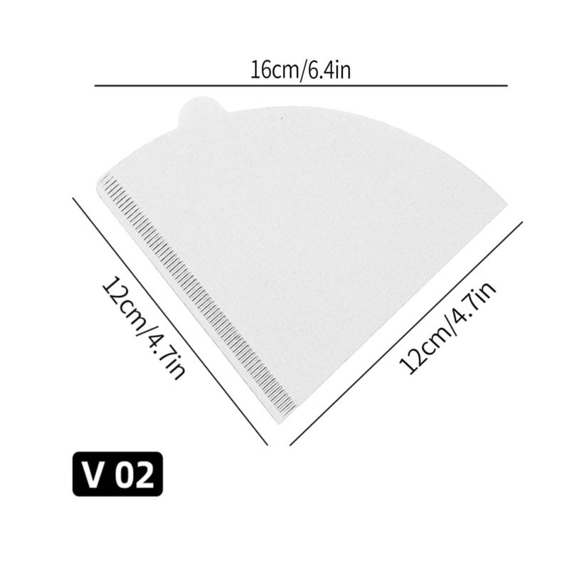 Set of Natural Unbleached Cone-Shaped Paper Coffee Filters for Pour-Over Drippers, a Disposable V60 Style Filter for a Clean Brew - Size 02, 1-4 Cups - Image 2