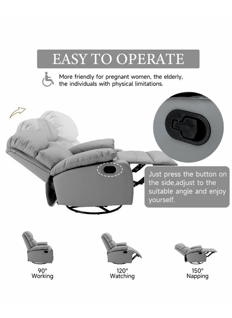 Soft and Comfortable Relaxing Rocking Recliner Sofa Chair With 2 Cup Holder