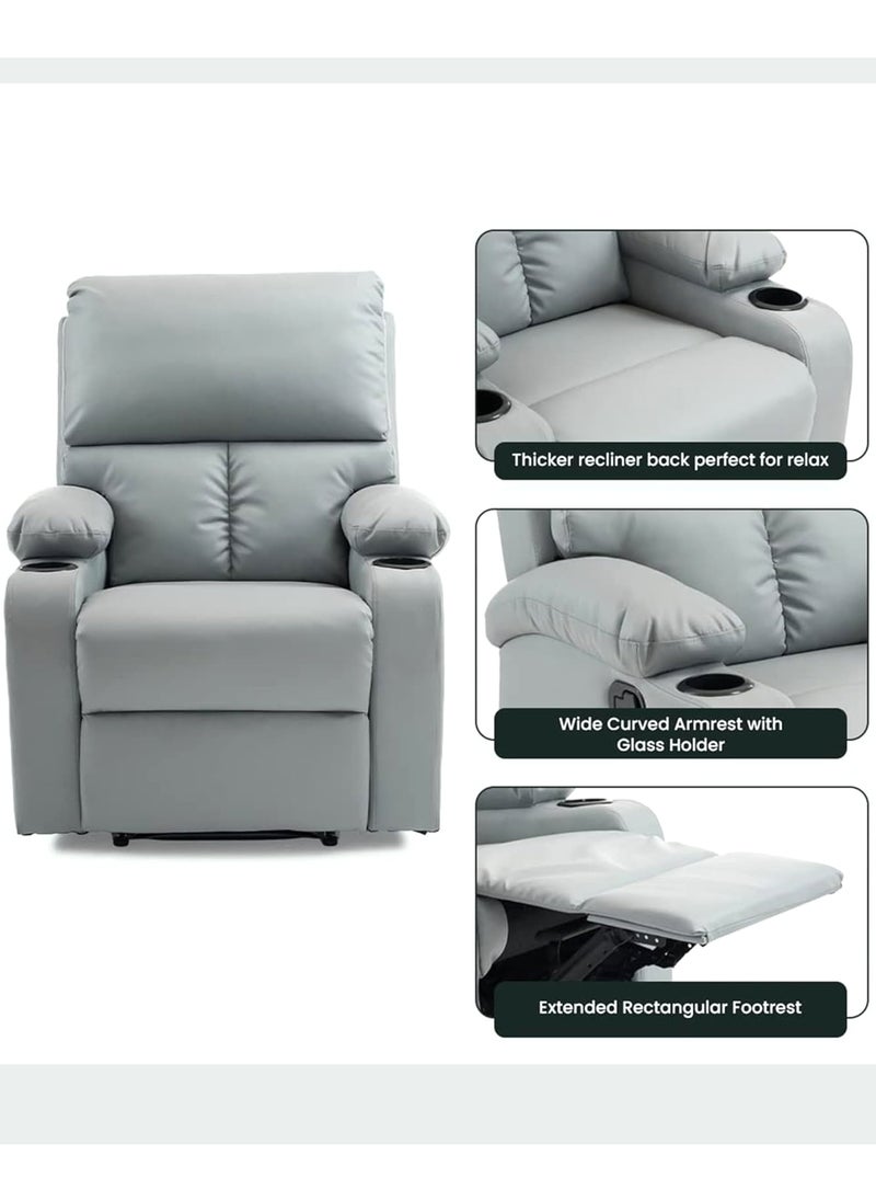 Soft and Comfortable Relaxing Rocking Recliner Sofa Chair With 2 Cup Holder