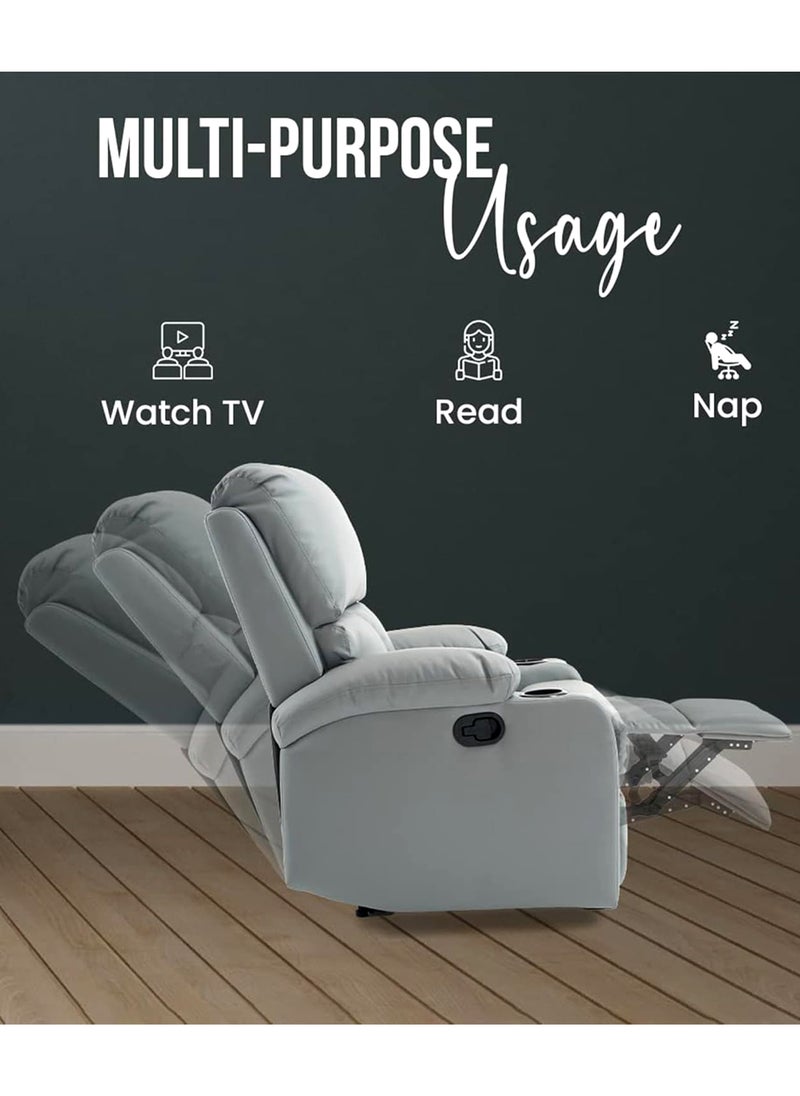 Soft and Comfortable Relaxing Rocking Recliner Sofa Chair With 2 Cup Holder