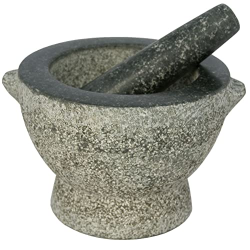 Libertyware Stone Granite Mortar and Pestle 4 Cup Capacity, 8 Inch, Gray - Image 1