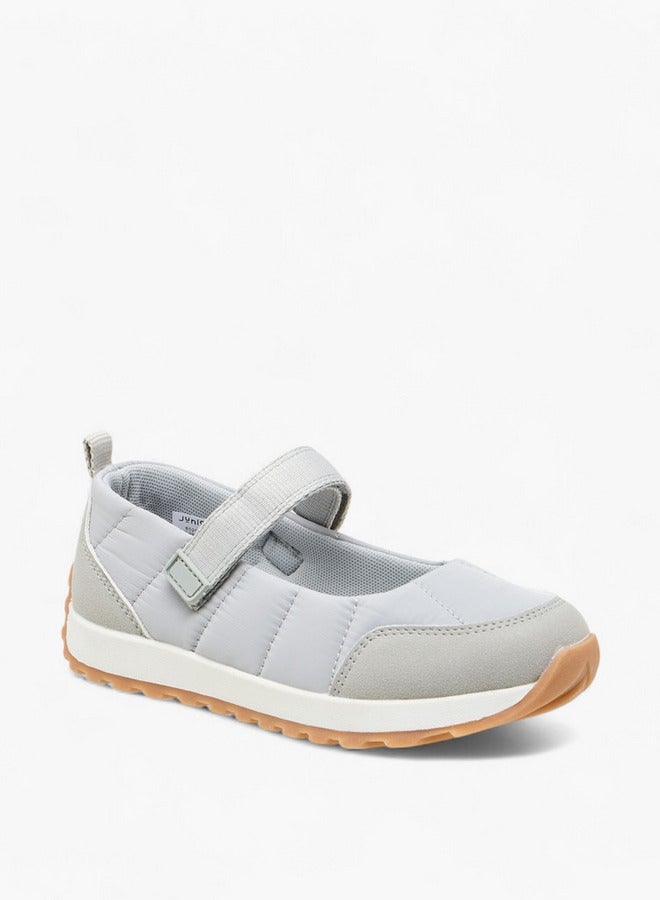 JUNIORS Girls Textured Mary Jane Shoes with Hook and Loop Closure - Image 2