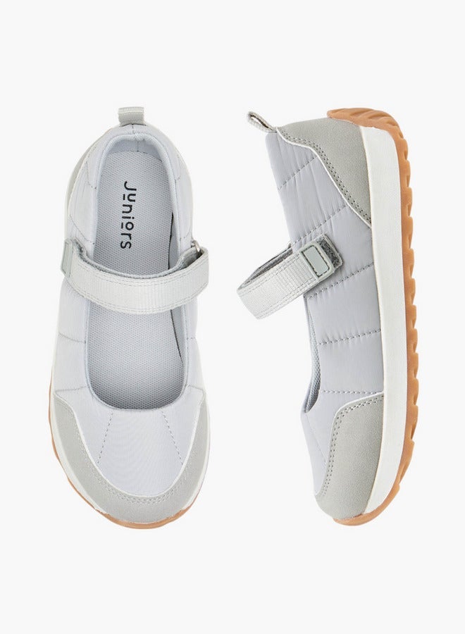 JUNIORS Girls Textured Mary Jane Shoes with Hook and Loop Closure - Image 3