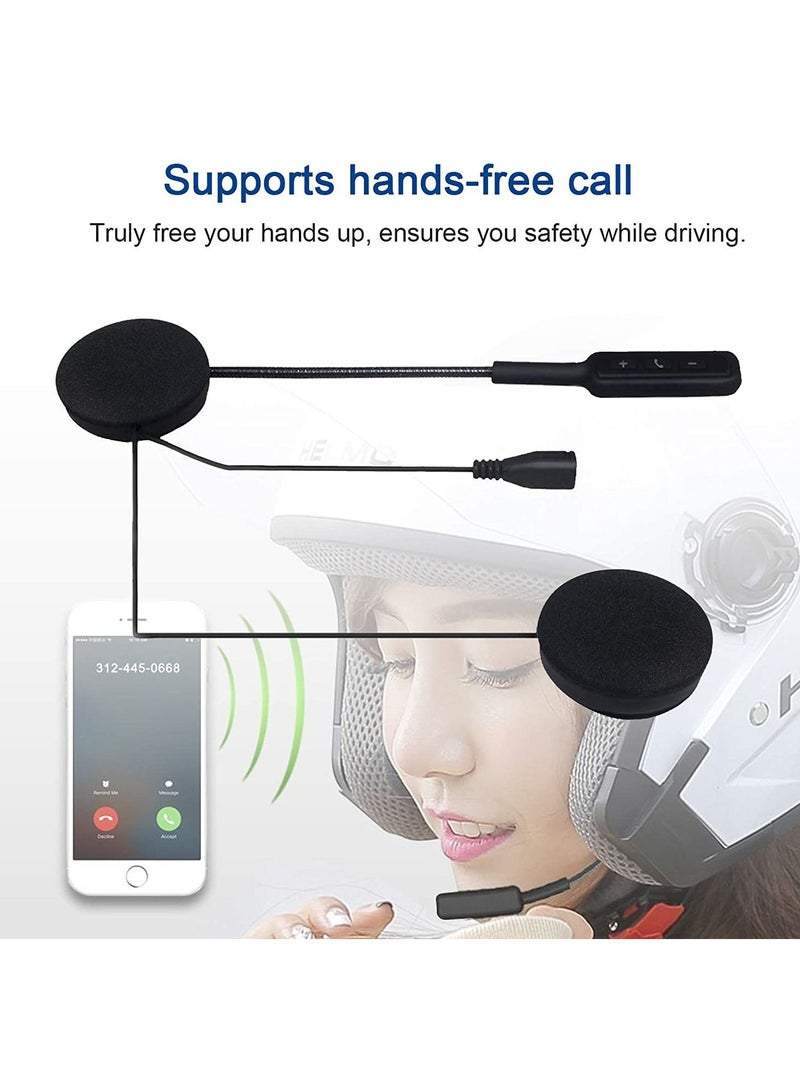 Generic Helmet Bluetooth Headset Universal Wireless Motorcycle Bluetooth Intercom for Helmet with 5 Hours Playing time Speakers Hands-Free Music Call Control Mic Earphones  - Image 5