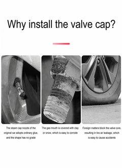 KASTWAVE 24PCS Car Valve Cap Tire Valve Stem Caps Noctilucous Illuminated Tire Air Caps Cover Auto Wheel Valve Stem Cap, Wheel Accessories, Universal Wheel Valve Caps for Car Truck Motorcycles Bike Tires (Red)  - Image 4