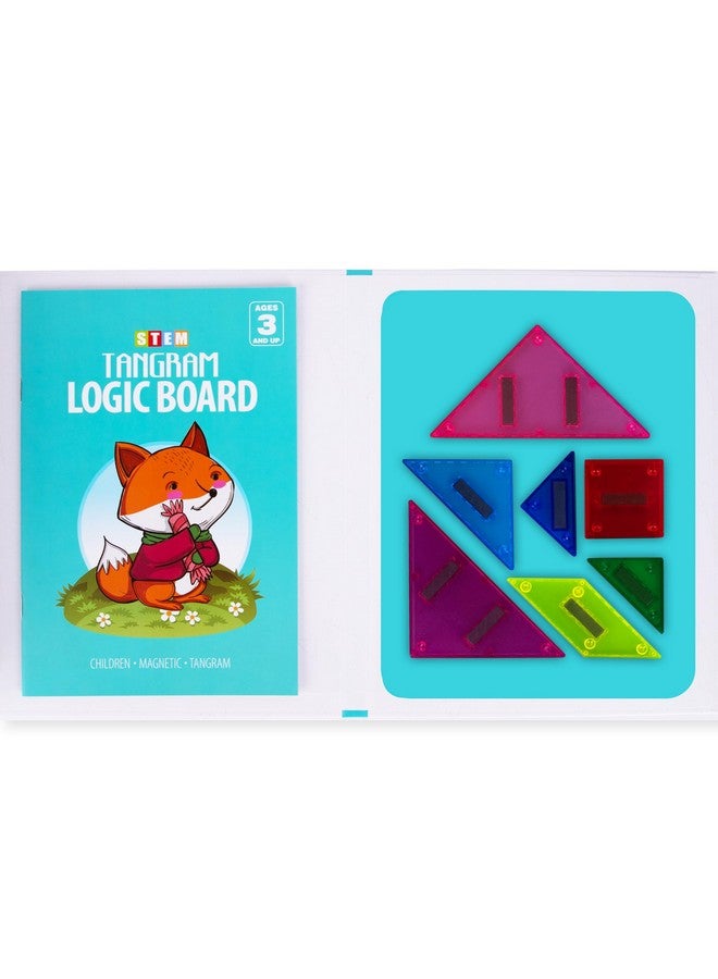 ArtCreativity Travel Tangram for Kids Ages 4-8 - Magnetic Tangram Puzzle Set with 7 Magnetic Tiles, Booklet with 96 Challenges, and Portable Book Cover - Travel-Friendly Road Trip Puzzles for Kids - Image 3