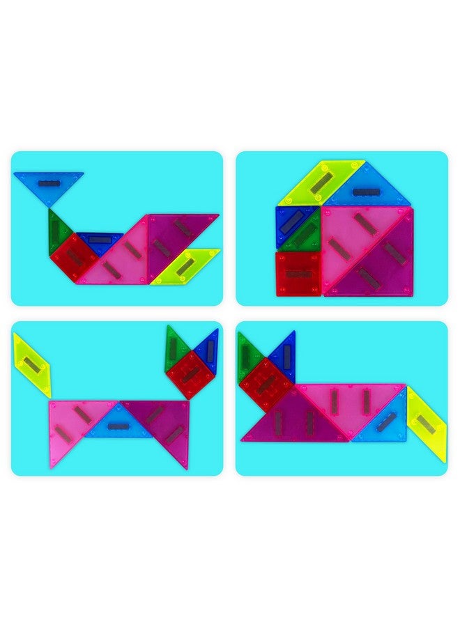 ArtCreativity Travel Tangram for Kids Ages 4-8 - Magnetic Tangram Puzzle Set with 7 Magnetic Tiles, Booklet with 96 Challenges, and Portable Book Cover - Travel-Friendly Road Trip Puzzles for Kids - Image 2