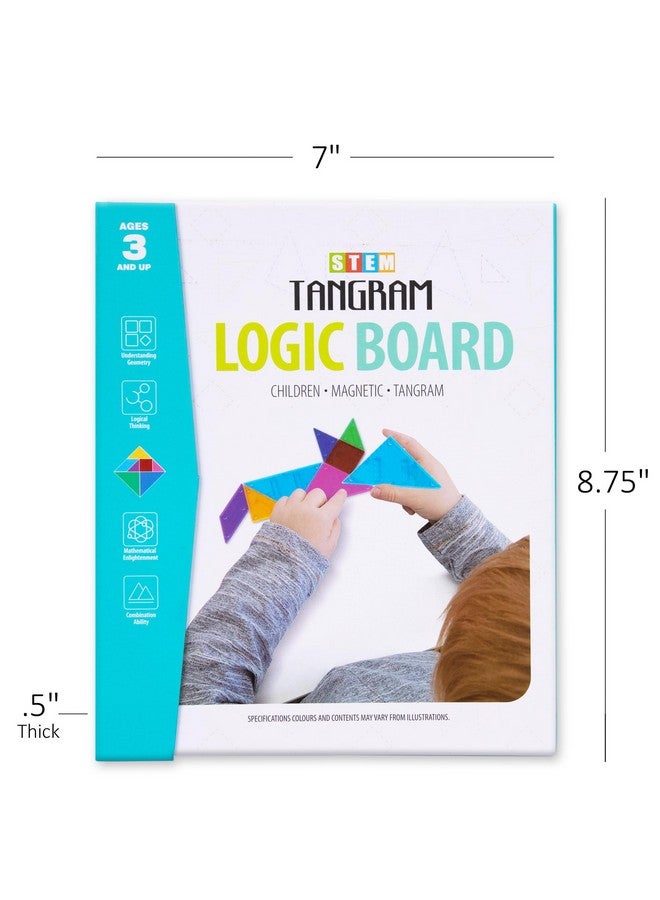 ArtCreativity Travel Tangram for Kids Ages 4-8 - Magnetic Tangram Puzzle Set with 7 Magnetic Tiles, Booklet with 96 Challenges, and Portable Book Cover - Travel-Friendly Road Trip Puzzles for Kids - Image 5