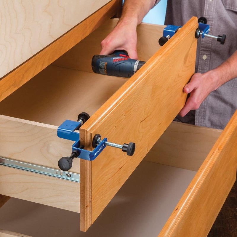 Rockler Cabinet Drawer Installation Clamps - Right  Left-Side Drawer  Cabinet Installation Tools - Steel  Plastic Drawer Front Clamps - Front Drawer Woodworking Clamps For Easy  Fast Installation - Image 3