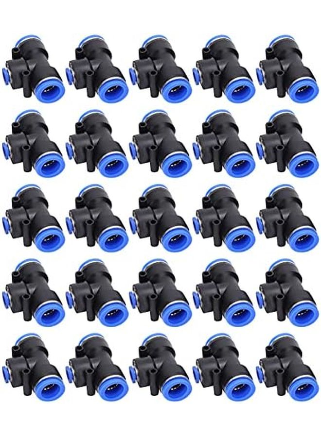 3 Way T Type Quick Connector 25Pcs PU Air Hose Pneumatic Fitting for Compressor Auto Drain - Image 1