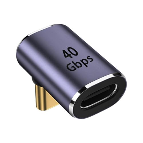 Verilux PD 100W Type C Adapter, 90 Degree Right Angle Type C Male to Female Adapter Support 40Gbps Fast Data Transmission & 8K@60Hz HD Video Output for iPhone 17/16/15, Galaxy S25/S24, Thunderbolt 4/3 - Image 1