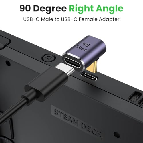 Verilux PD 100W Type C Adapter, 90 Degree Right Angle Type C Male to Female Adapter Support 40Gbps Fast Data Transmission & 8K@60Hz HD Video Output for iPhone 17/16/15, Galaxy S25/S24, Thunderbolt 4/3 - Image 2