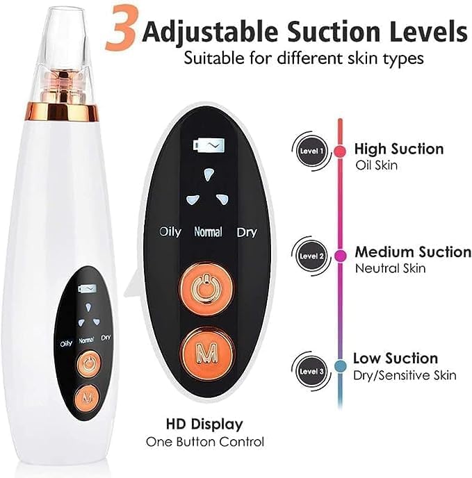 GABANIZ GABANIZ 6 in 1 Multifunction Blackhead Remover Tools  Electric Derma suction Machine  USB Rechargeable Acne Pimple Pore Cleaner Vacuum tool  Facial Cleanser Device for Nose  Skin Care  - Image 5