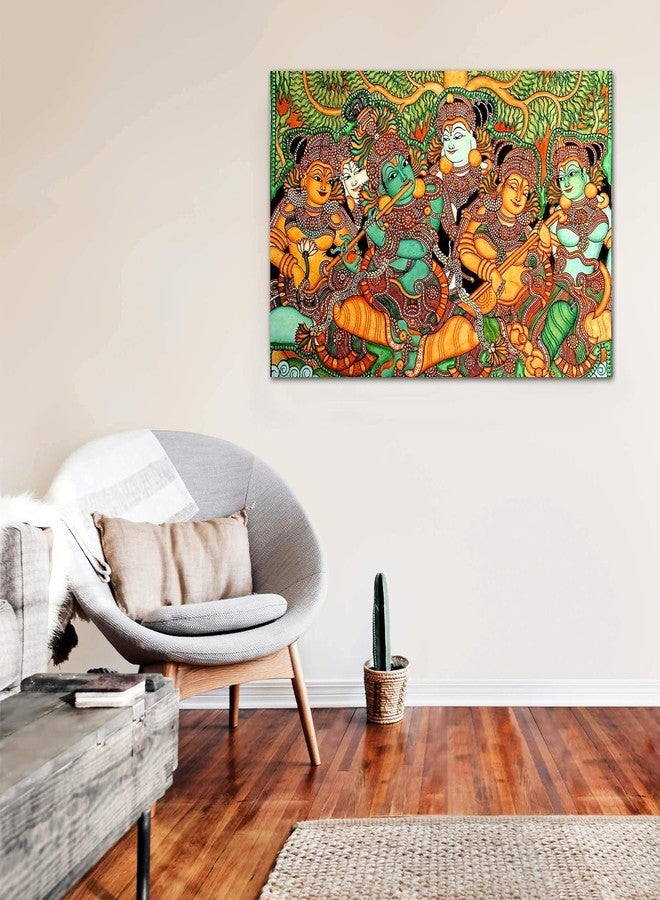 PIXELARTZ لوحة قماشية من بيكسل آرتز - فن الجداريات في ولاية كيرالا - بدون إطار (متعددة الألوان، كبيرة) - Image 5