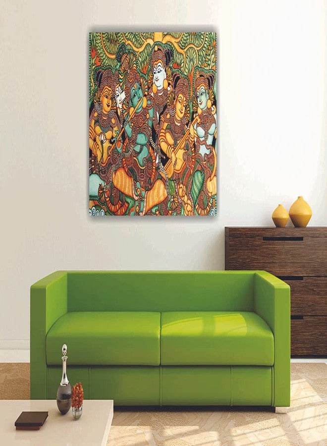 PIXELARTZ لوحة قماشية من بيكسل آرتز - فن الجداريات في ولاية كيرالا - بدون إطار (متعددة الألوان، كبيرة) - Image 2