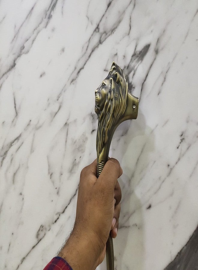ABVIN Lion Antique Door Handle, Door Pull Entry Door Handle Lion Head Design - 1 Pcs (14.9 inch) - Image 2