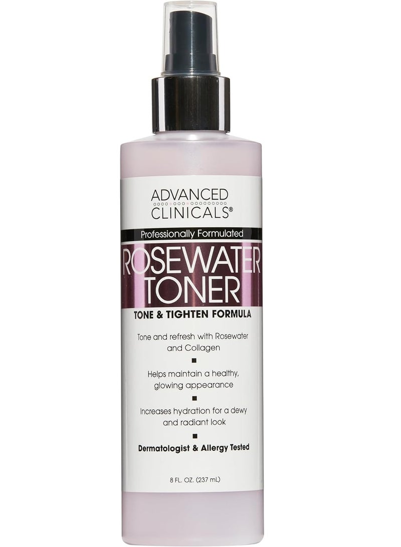 Advanced Clinicals Advanced Therapeutic Rosewater Toner 8 oz with Charcoal and Aloe Vera. The pH-balanced formula detoxifies, hydrates, and improves overall skin tone. Alcohol-free. (8 oz) - Image 3