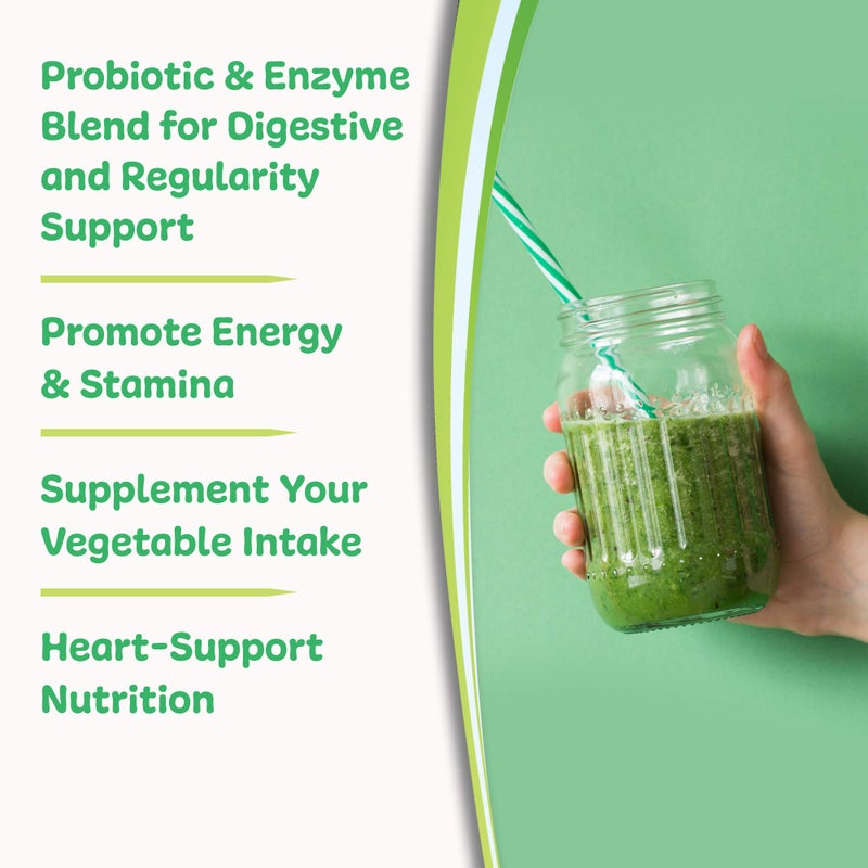 New Vitality Royal Greens Superfood Powder | Healthy Veggie Powder with Probiotics, Enzymes, Antioxidants, Wheat Grass & Greens 10.75oz (30 Day Supply) - Image 5