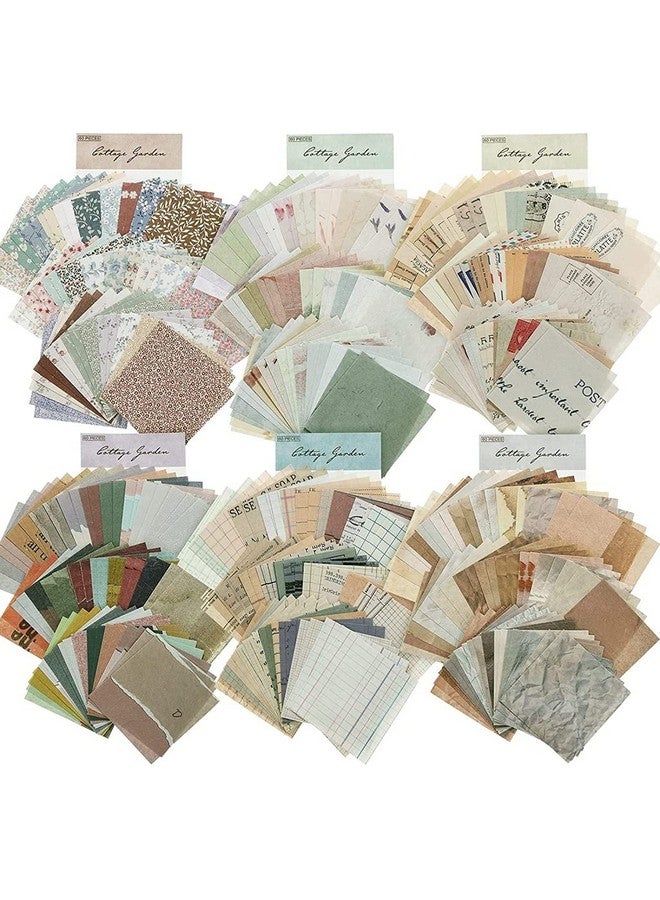 HASTHIP® 360 Sheets Vintage Scrapbook Paper Supplies DIY Journaling Supplies for Writing Drawing Scrapbook Materials for Craft Travel Journal 6 Sets - Image 1