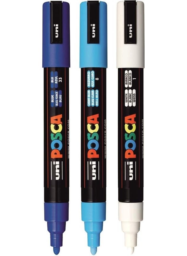 Uni-posca مجموعة ألوان المحيط 3 قطع 5م  - Image 3