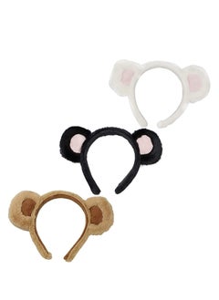 Generic 3 Pack Soft Animal Ears Headband Fun Hair Accessories for Girls and Women, Perfect for Makeup and Parties  - Image 1