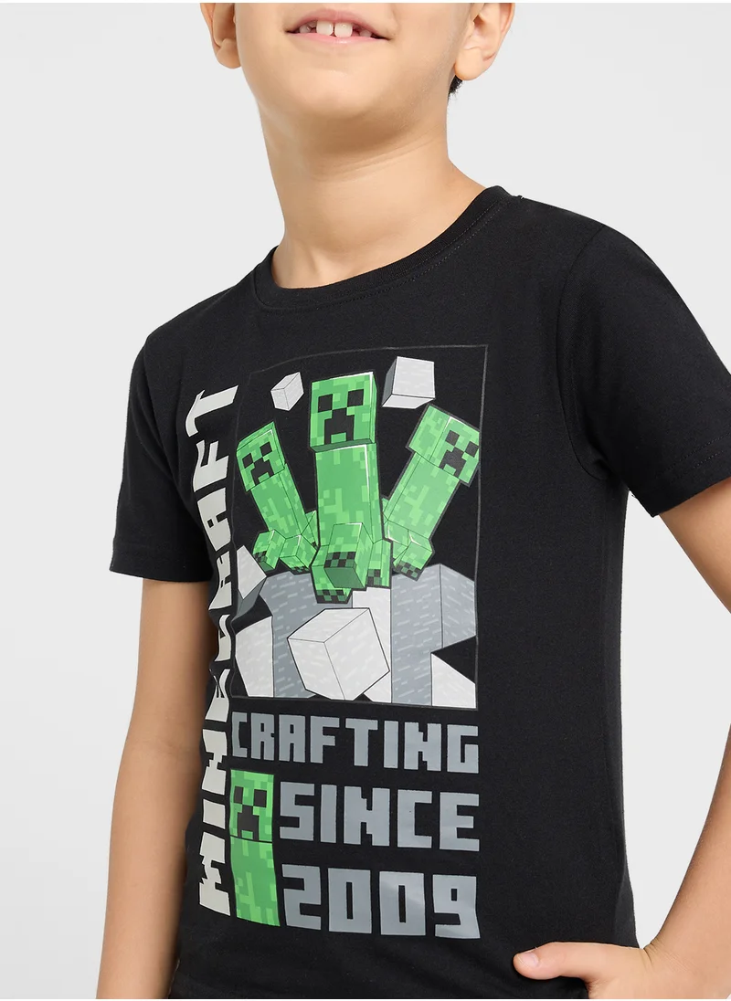 ماين كرافت MINECRAFT Boys Printed T-shirt