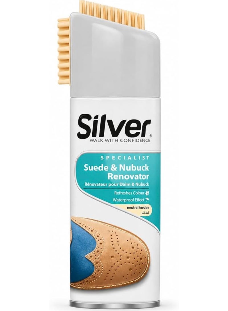 Silver Suede & Nubuck Renovator Spray, Natural, 200ml - Image 1