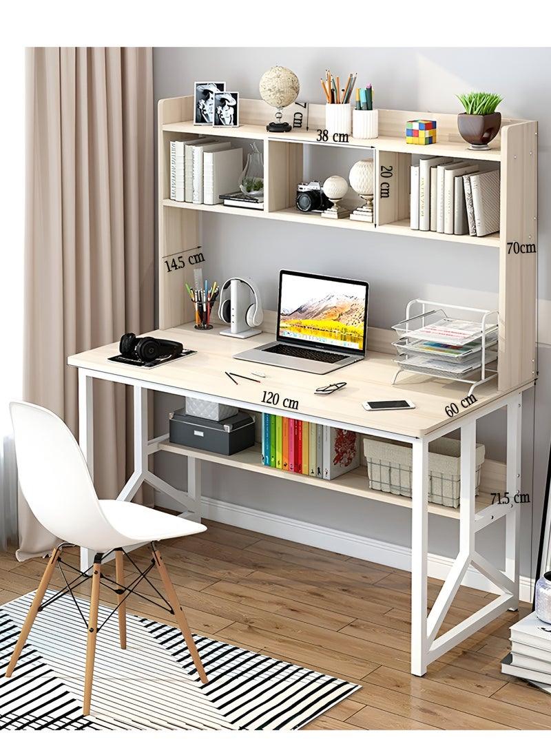 Computer Desk with Hutch Bookshelf Home Office Desk with Space Saving Design Writing Desk Workstation Metal Legs Industrial Table with Upper Storage Shelves - pzsku/Z5D2DF96D8D588DE730CEZ/45/_/1720685785/dff33d1b-82f4-416a-b7af-44152571b401